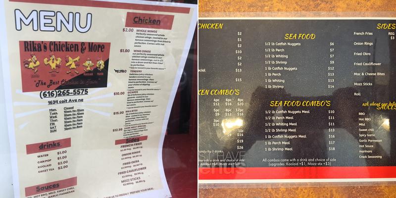 Rika’s Chicken & More Menu