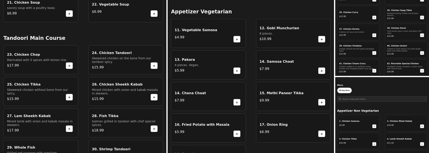 Riverdale Indian Grill Menu