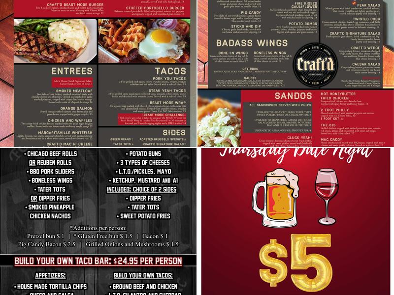 Craft'd Yorkville Menu