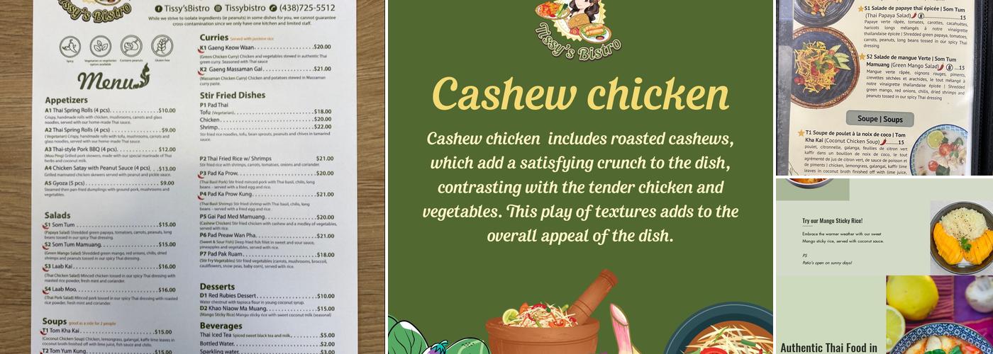 Tissy's Bistro - Authentic Thai Food Menu