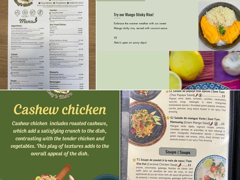 Tissy's Bistro - Authentic Thai Food Menu