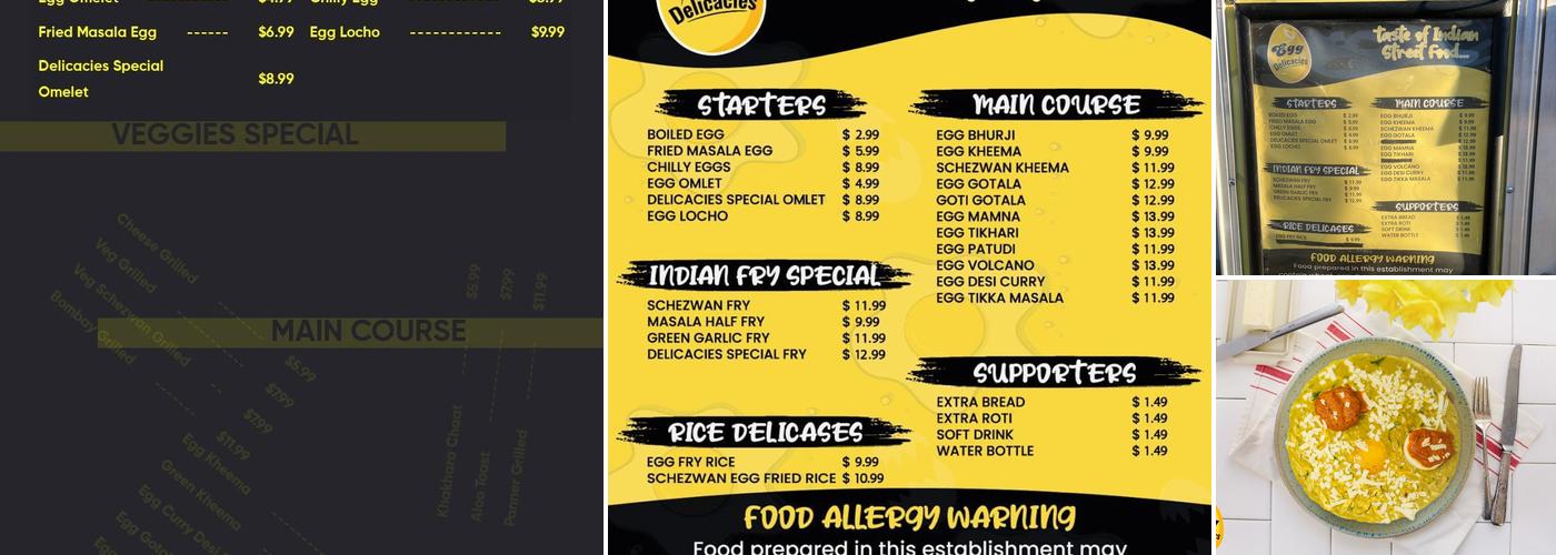Egg Delicacies Menu