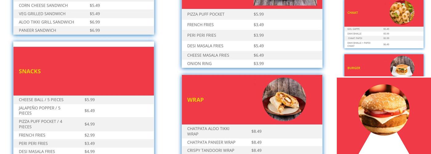 Wah G Wah Pure Vegetarian Menu