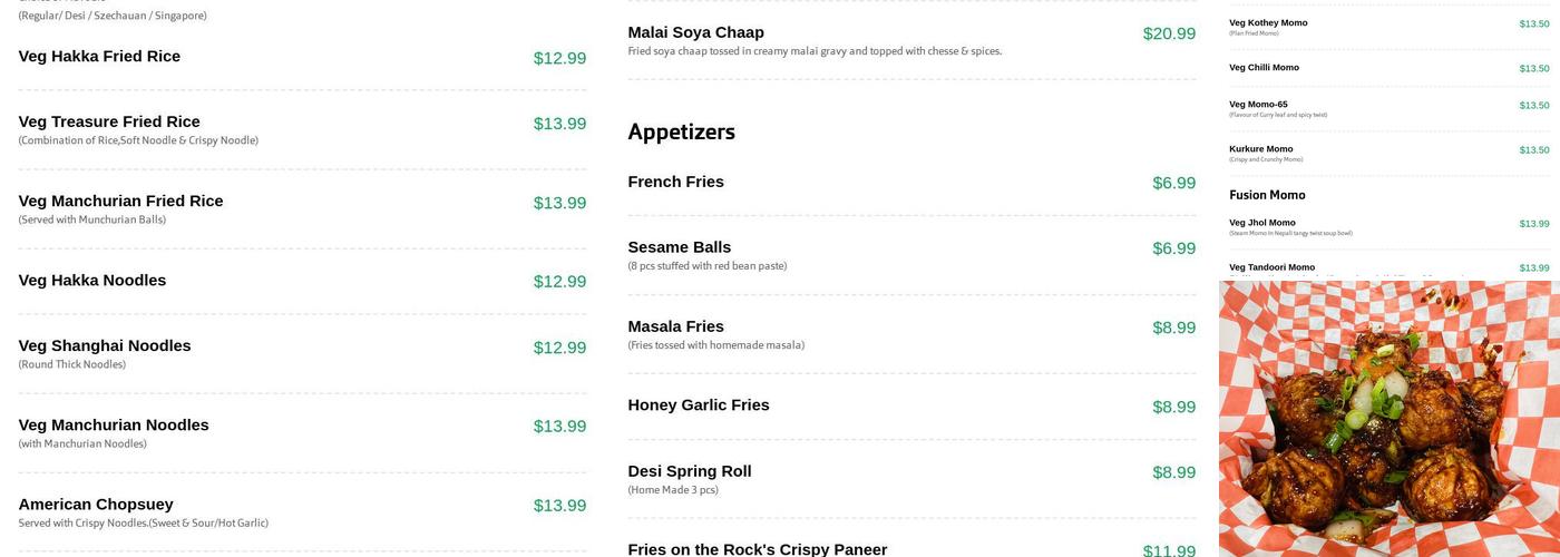 Momo Hub Menu
