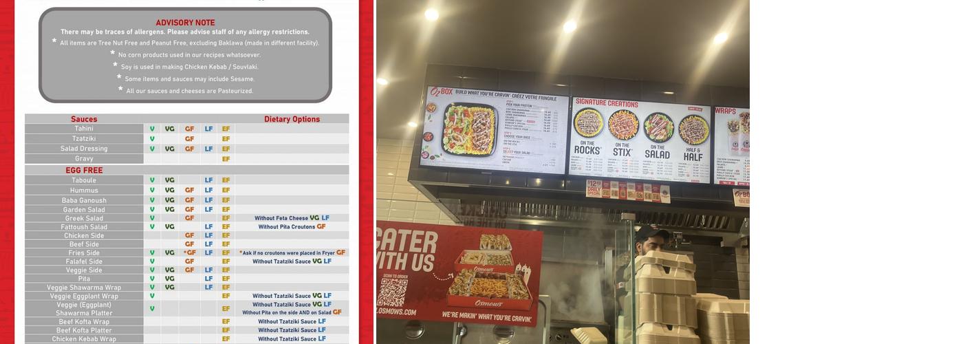 Osmow's Shawarma Menu