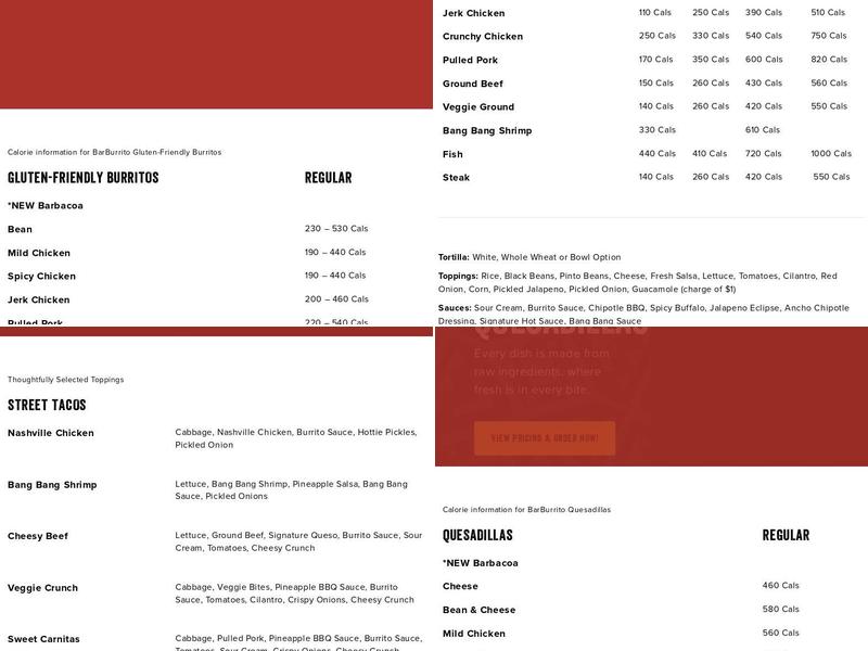 barBURRITO Menu