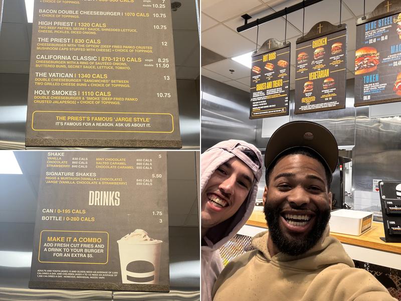 The Burger's Priest Menu