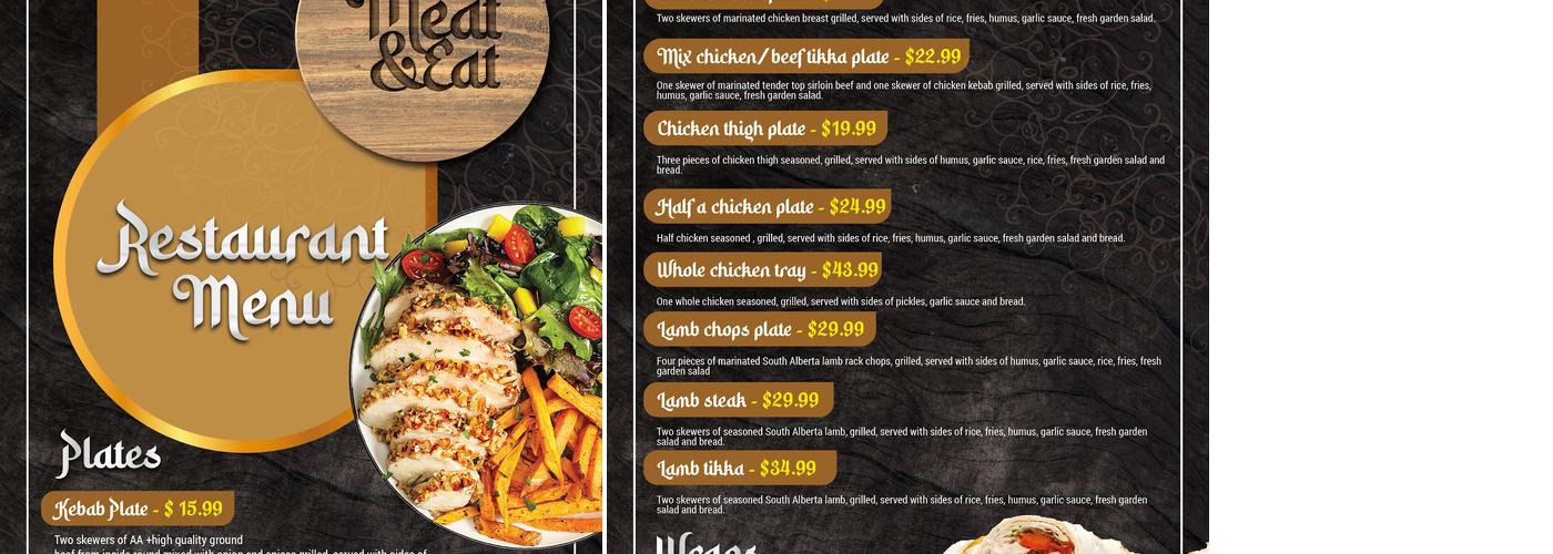 Meat & Eat Restaurant, Catering and Grocery Calgary Menu
