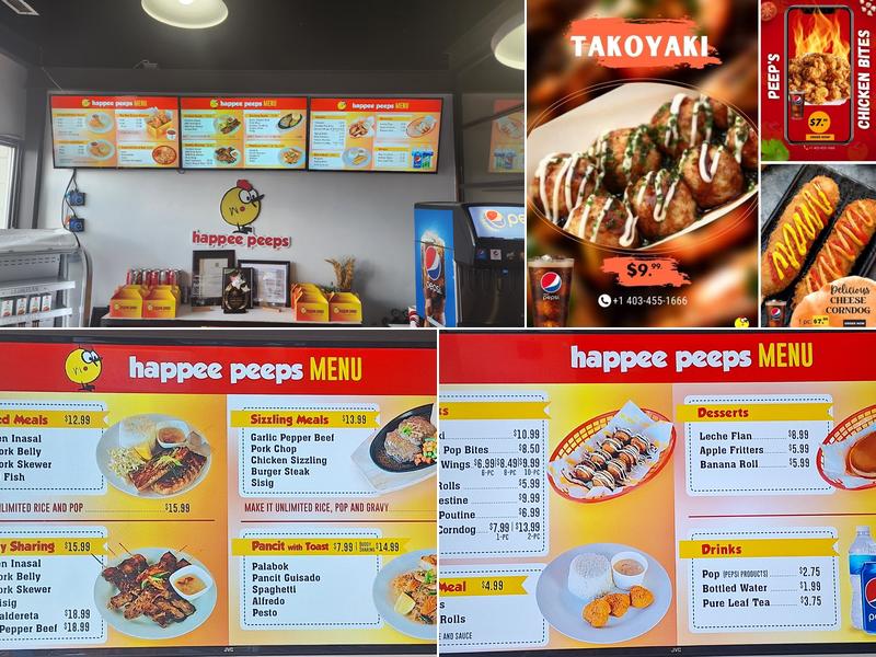 Happee peeps Menu