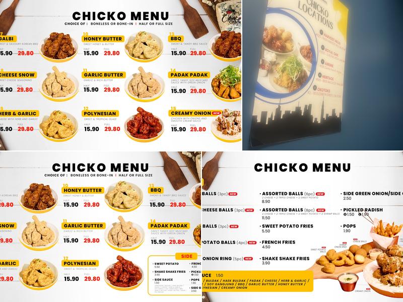 Chicko Chicken - Harvest Hills Menu