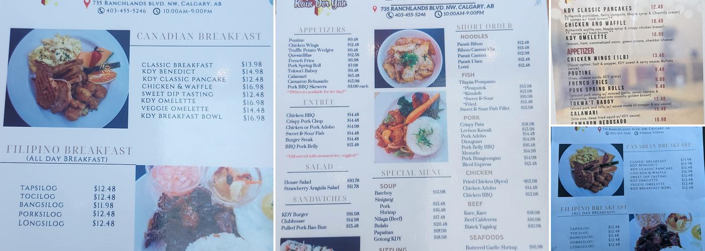 Kain Der Yah Menu