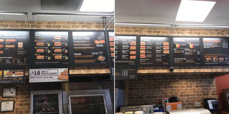 Subway Menu