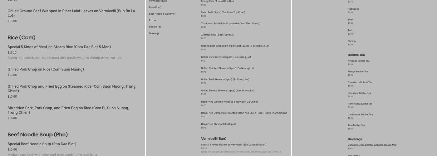 Cha Lua Vien Dong Menu