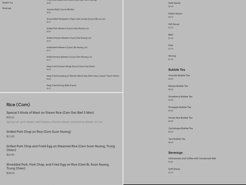 Cha Lua Vien Dong Menu