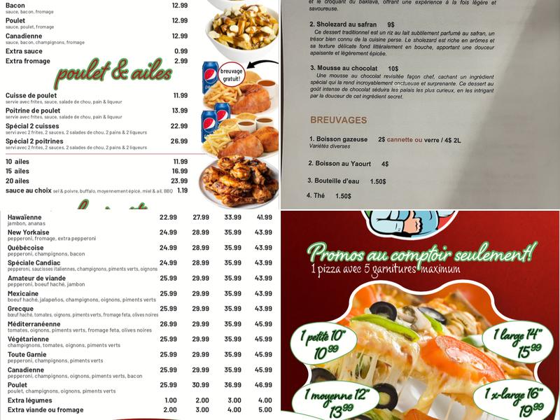 Caspienne Menu