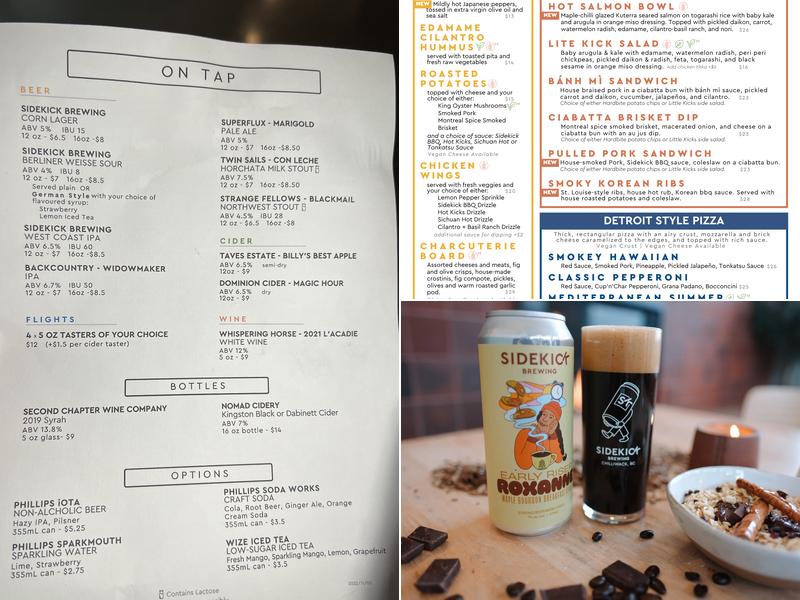 Sidekick Brewing Menu