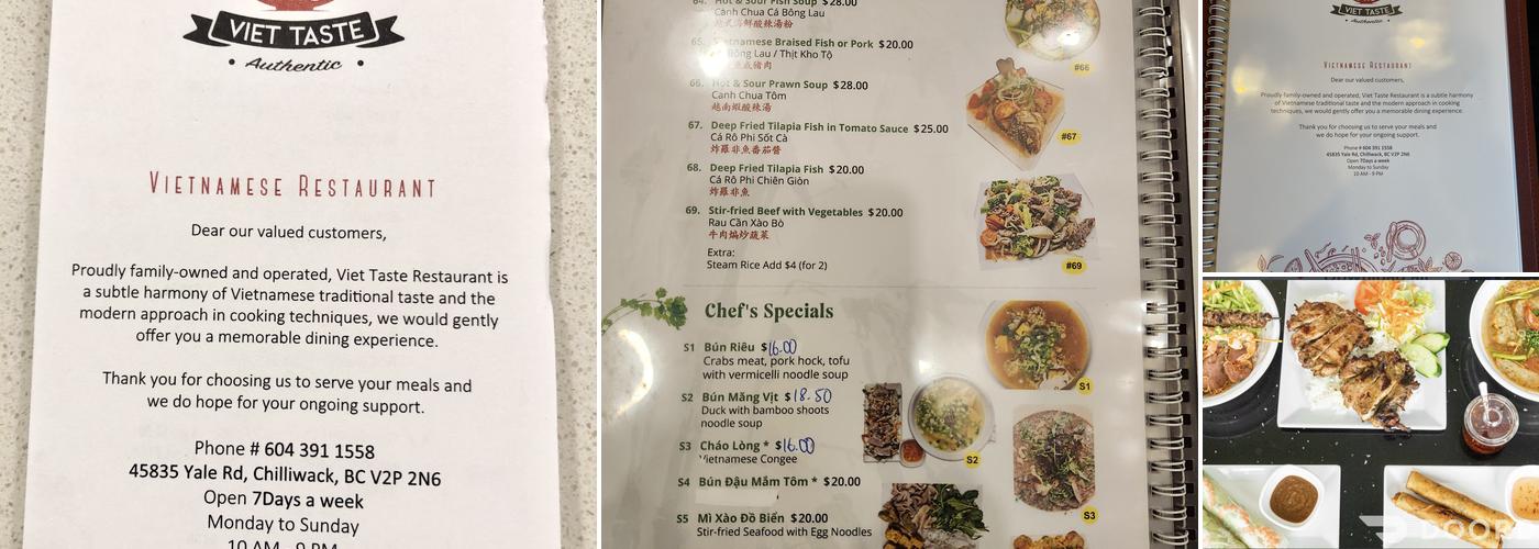 Viet Taste Restaurant Menu
