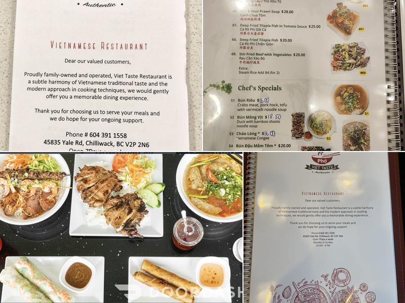 Viet Taste Restaurant Menu