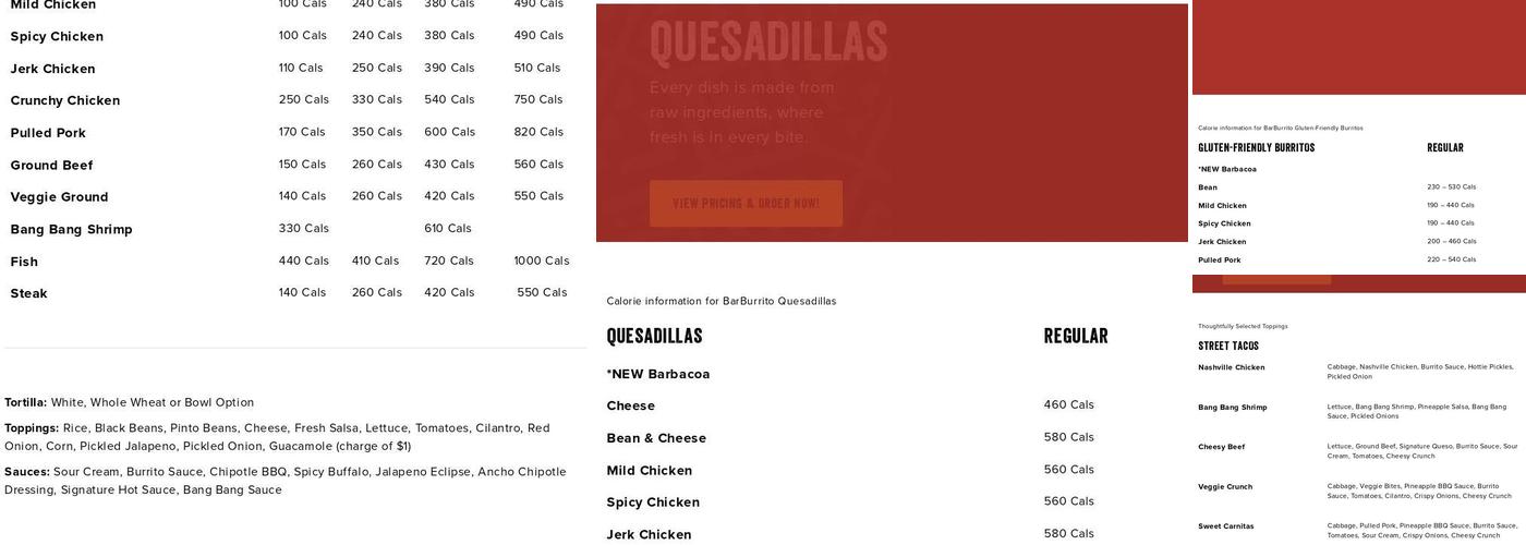 barBURRITO Menu
