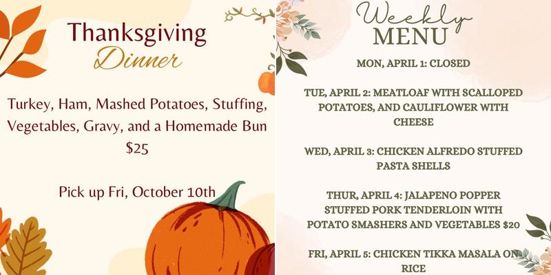 What's For Dinner? Menu