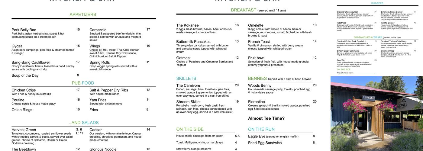 Refresh Kitchen & Bar Menu