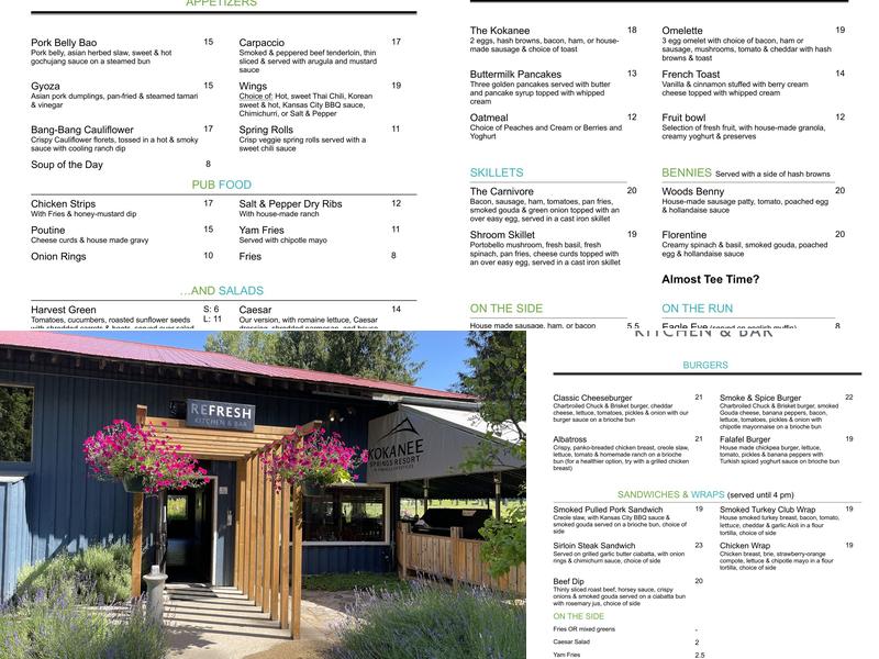 Refresh Kitchen & Bar Menu