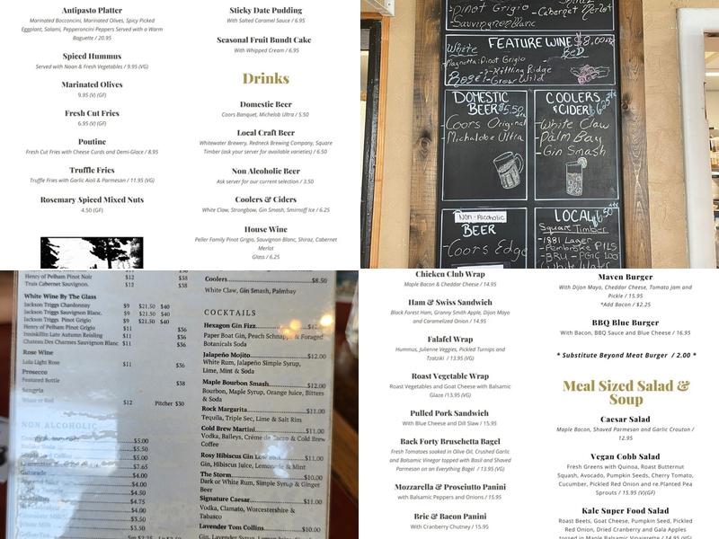 The Hexagon Waterfront Patio and Restaurant Menu