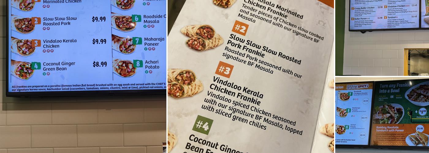 Bombay Frankies East Gwillimbury/ Newmarket Menu