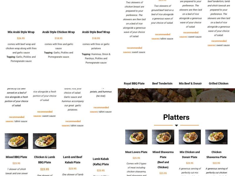 Jerusalem Shawarma Edmonton Menu