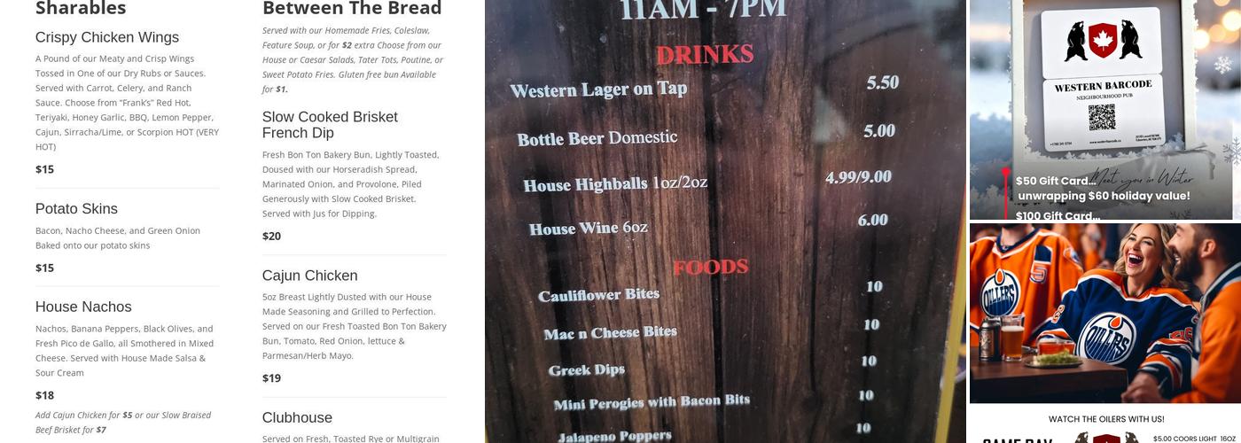 Western Barcode Menu