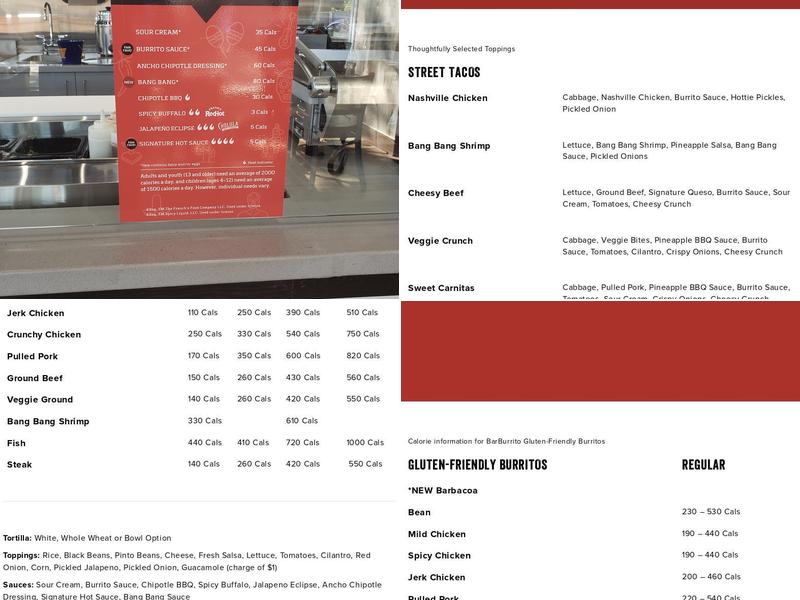 barBURRITO Menu