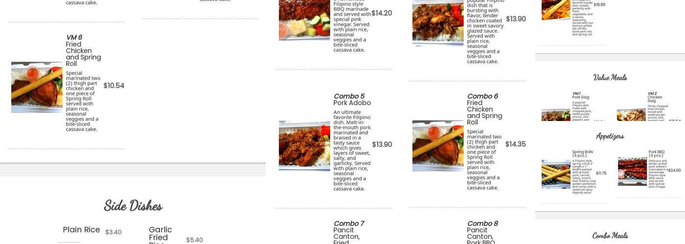 Mye's Ribs Filipino Kitchen Menu