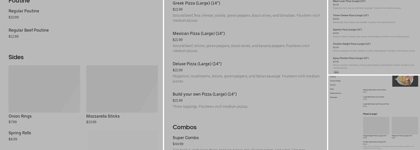 Happy pizza 24/7 Menu