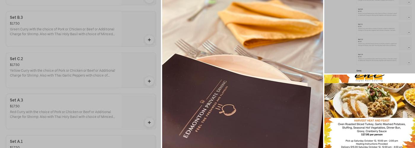 Edmonton private dining Menu