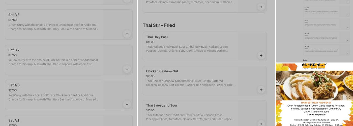 Edmonton private dining Menu