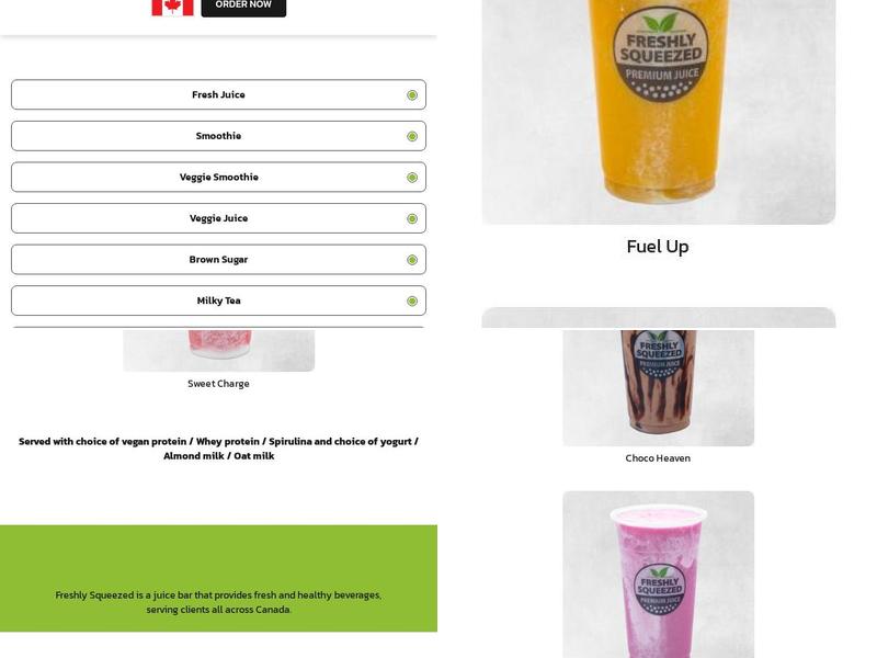 Freshly Squeezed Menu