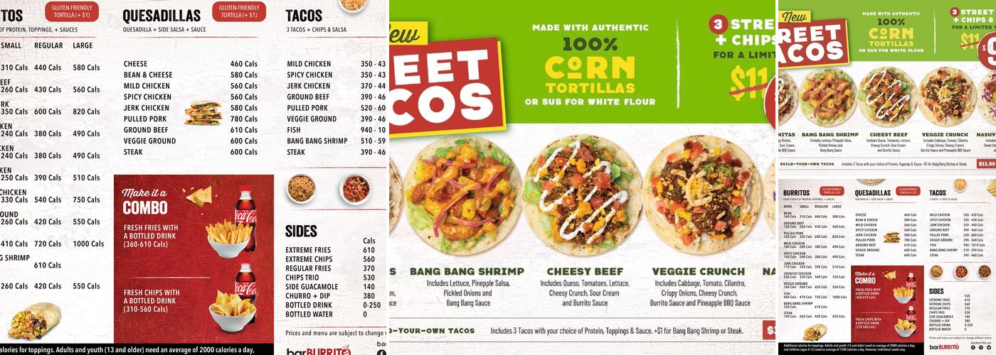 barBURRITO Menu