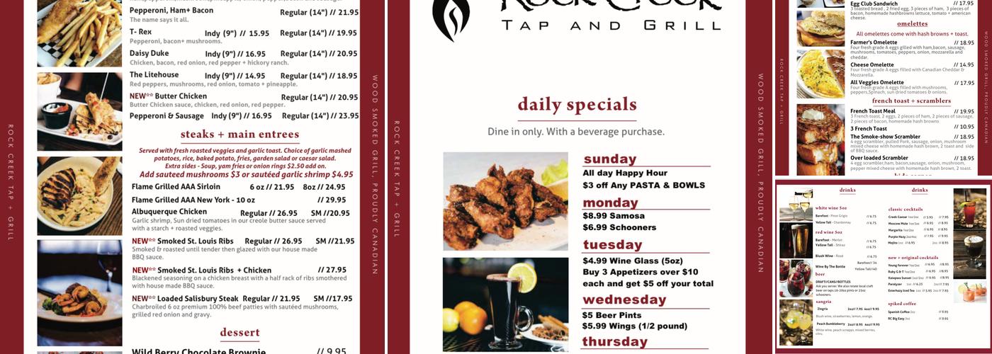 RockCreek Esterhazy Menu