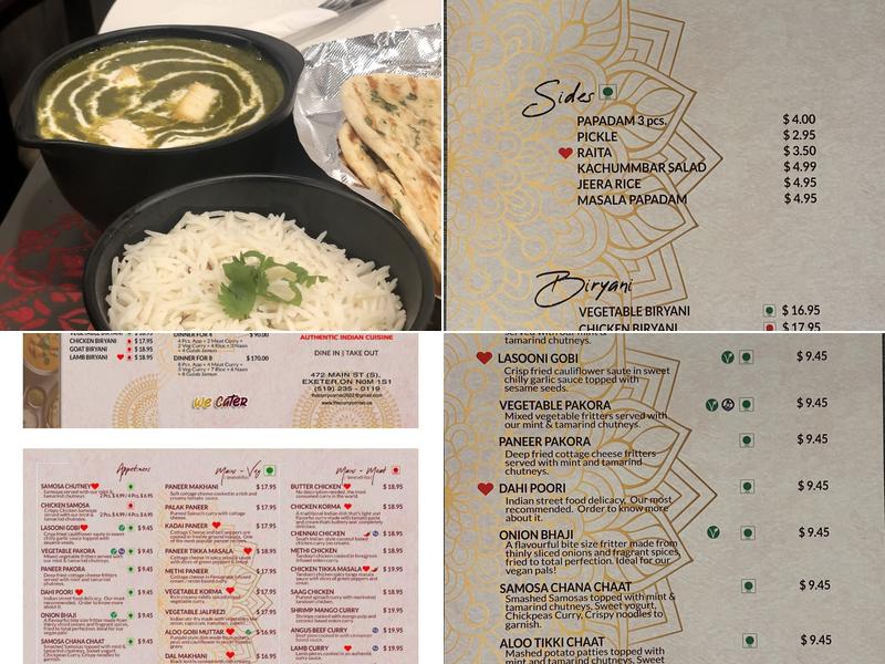 The Curry Corner Menu