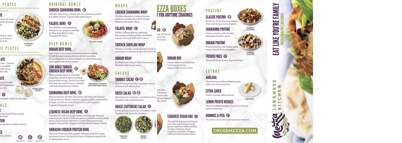 Mezza Lebanese Kitchen (Fall River) Menu
