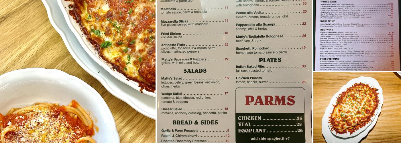 Rizzo's House of Parm Menu