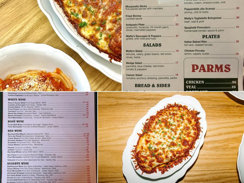 Rizzo's House of Parm Menu