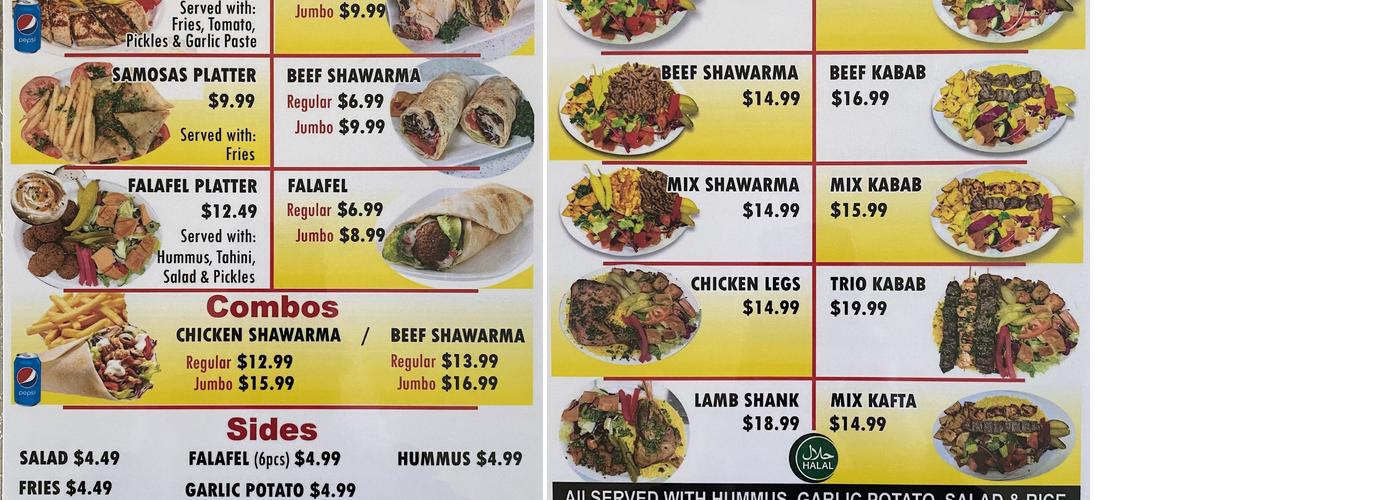 Mediterranean Grill and Shawarma Menu