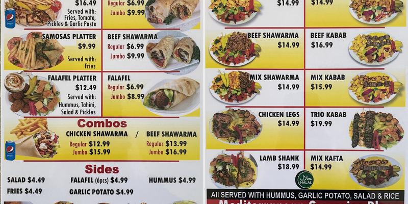 Mediterranean Grill and Shawarma Menu