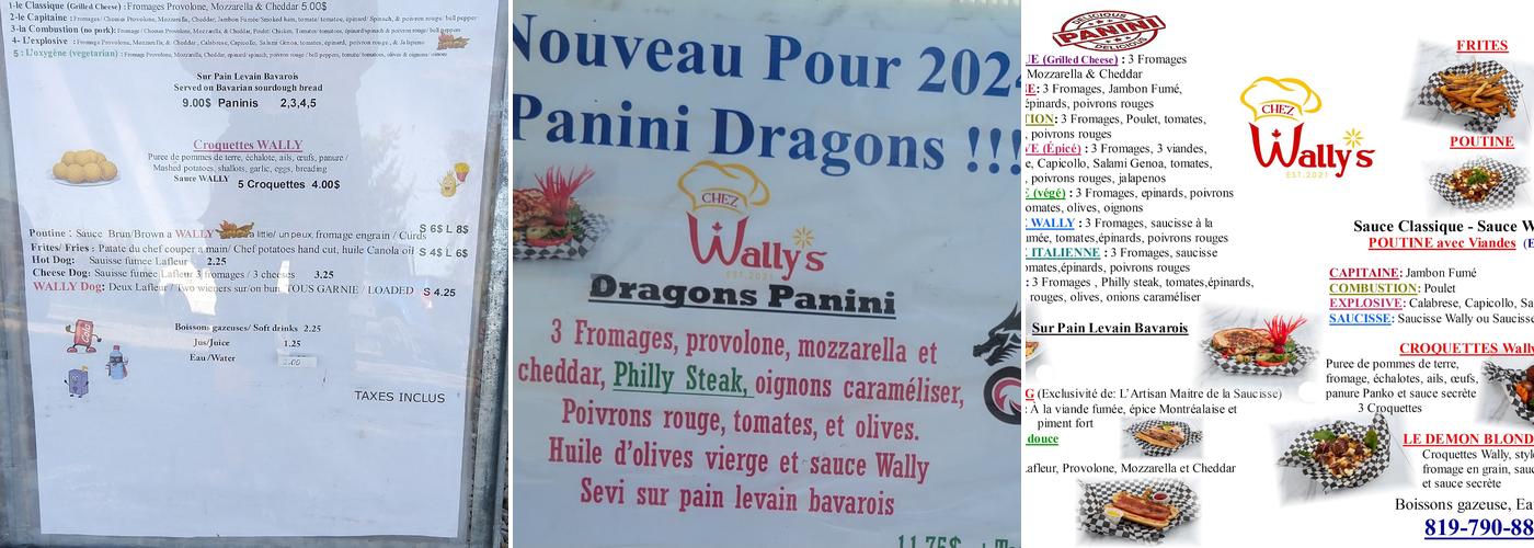 Wally's Menu