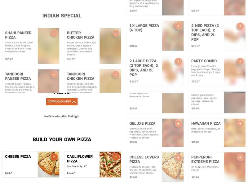 Pizza 67 Menu