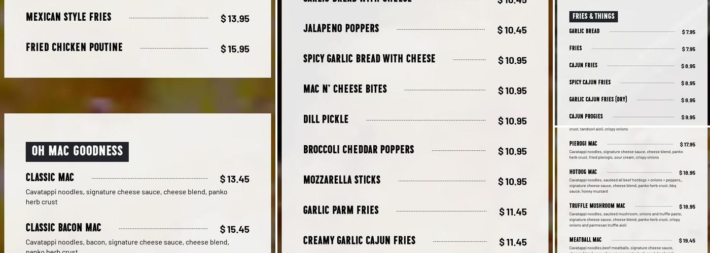 Mac N' Wings - Guelph Menu