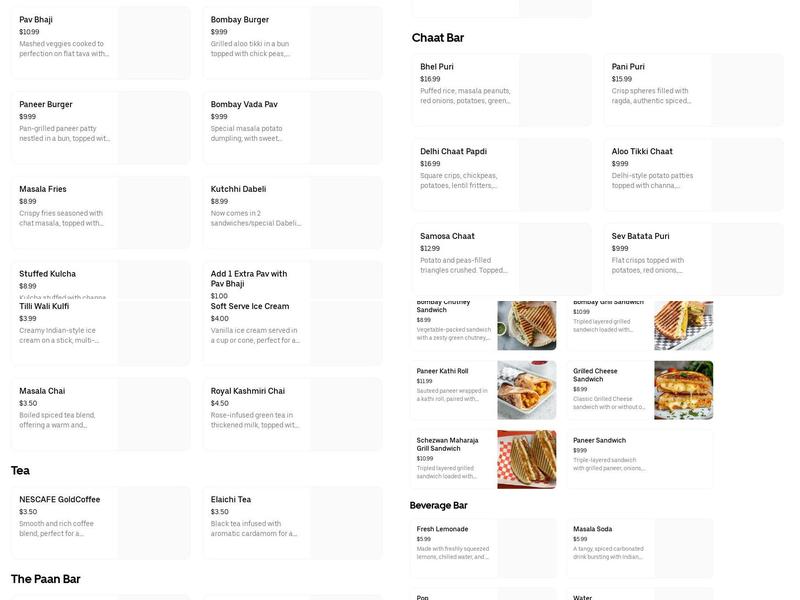 Royal Paan Guelph Menu