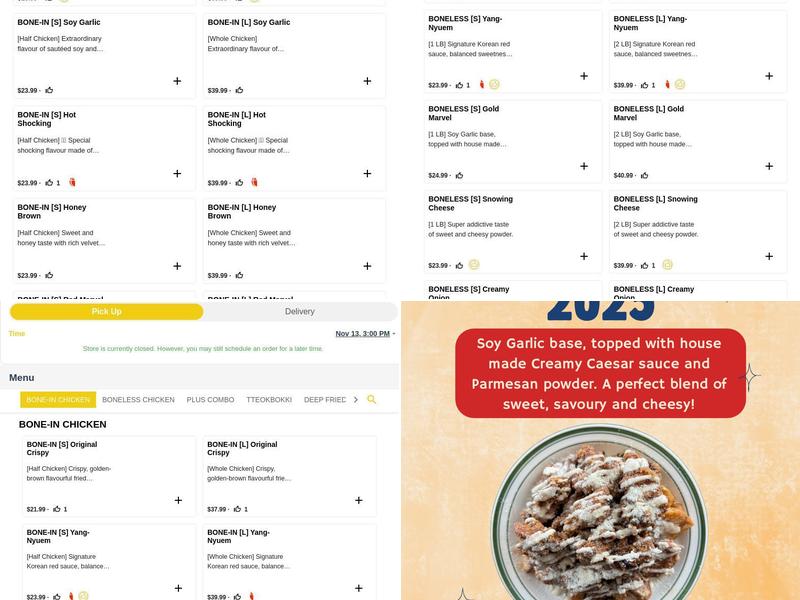 Chicken Plus Menu