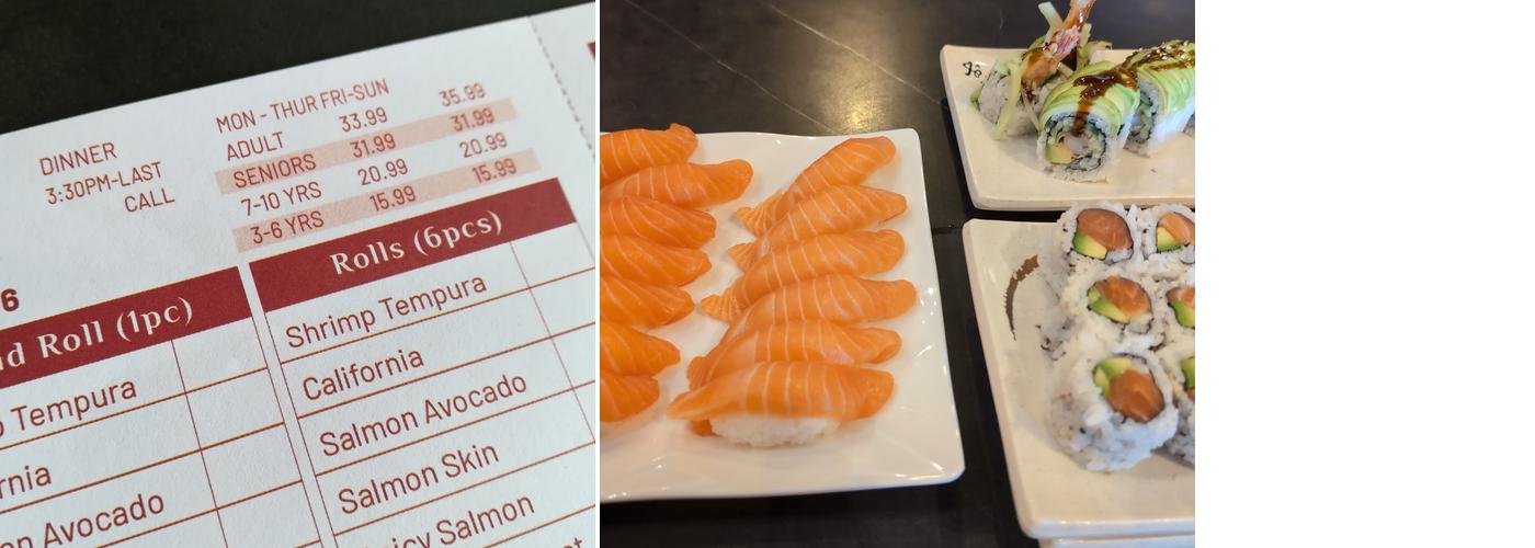 In sushi Menu